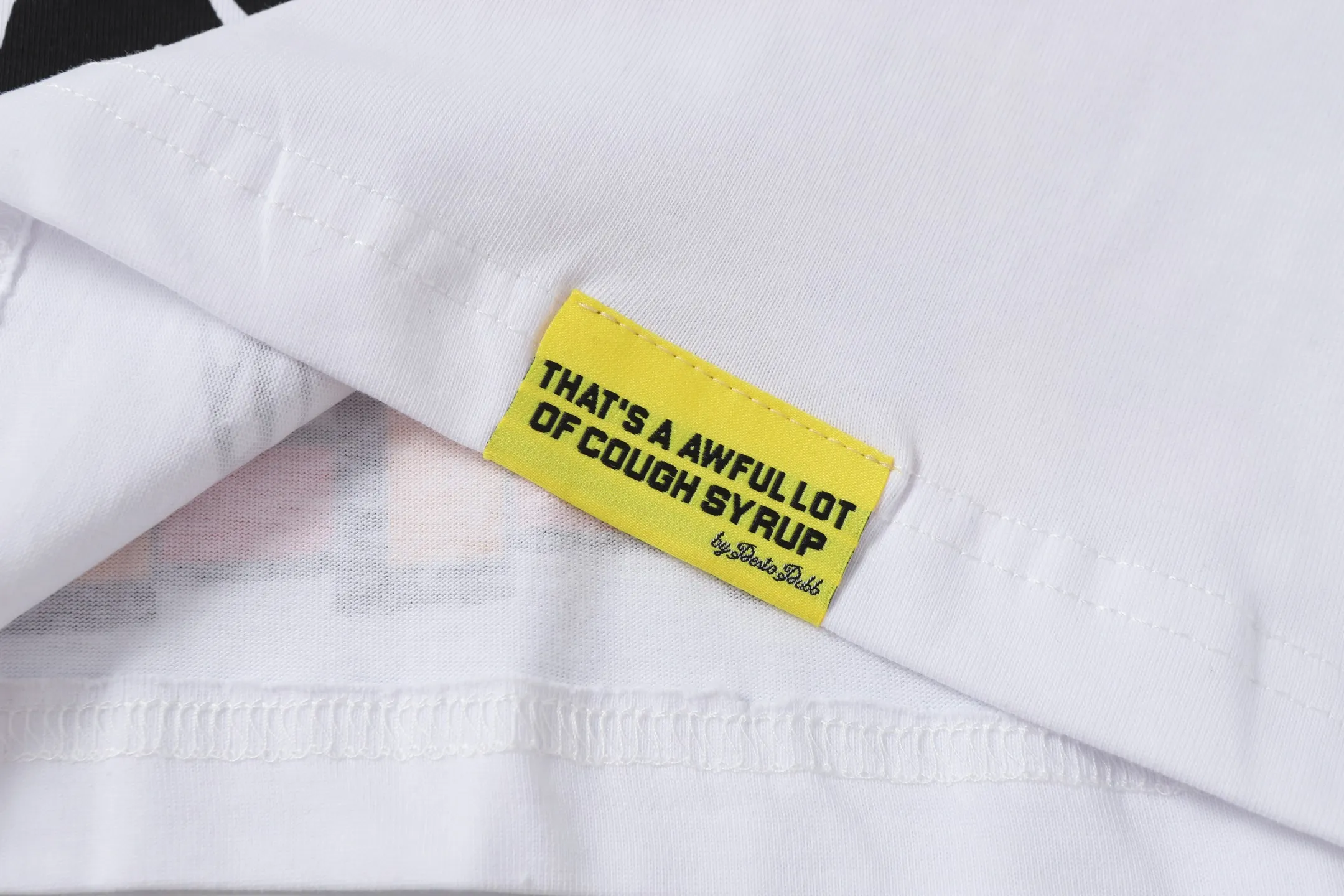 2213#White I THAT'S A AWFUL LOT OF COUGH SYRUP In Stock Real shot American simple trendy brand loose casual T-shirt Fabric (fabric): 32 counts Weight combed double yarn pure cotton Sizes (size): S-M L X L Color (colour): White,